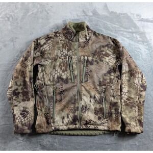 Kryptek Highlander Jacket Mens Large Camo Softshell Fleece Lined Hunting READ